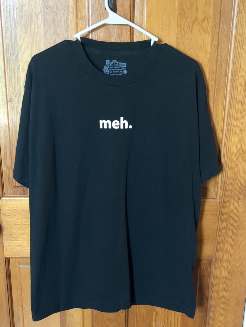 meh. Men's Black Graphic Tee Think Geek Size Large